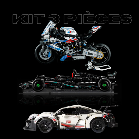 Achetez ensemble ! Les trois produits les plus vendus : BMW S1000, Mercedes AMG W14, Porsche 911 RSR.